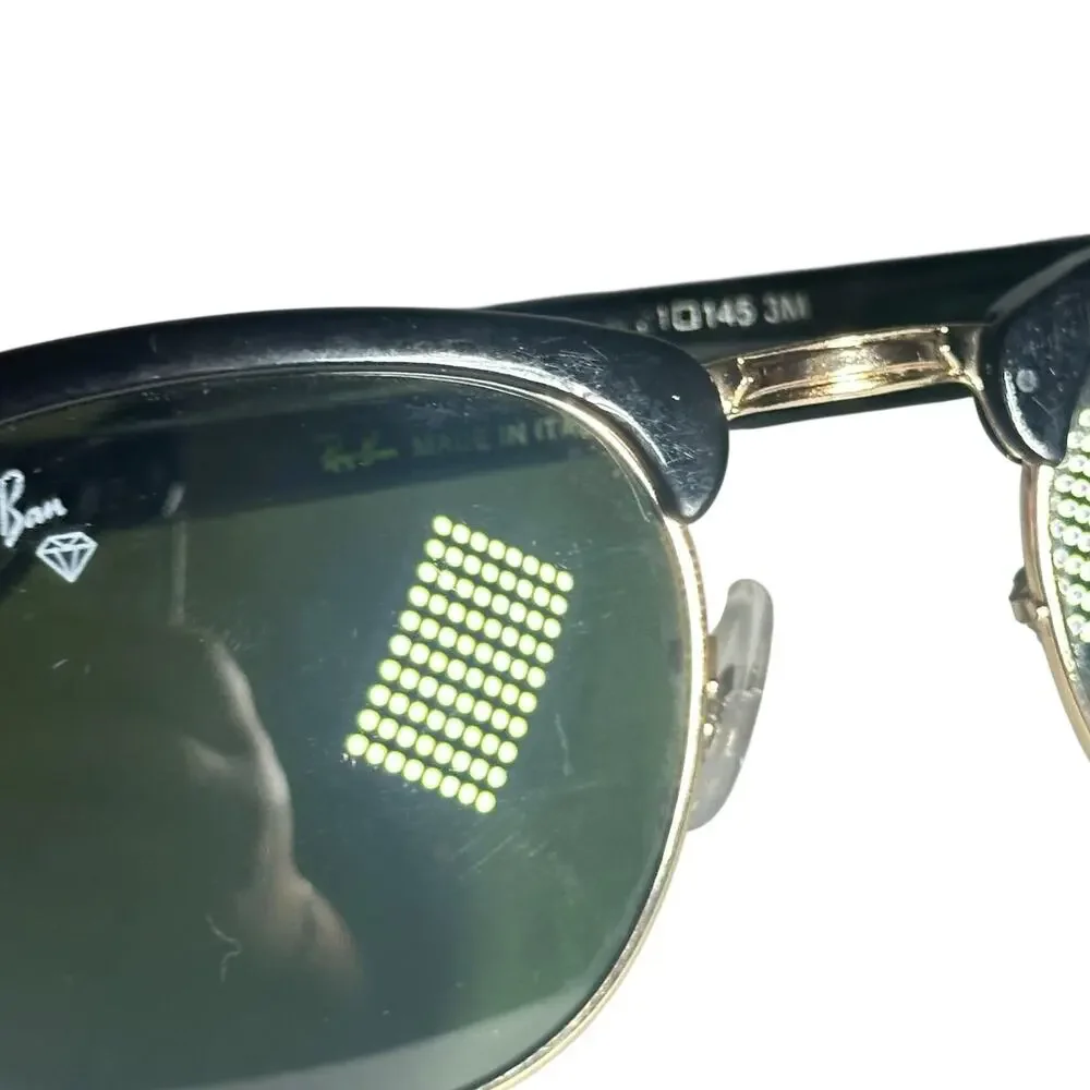 Ray-Ban Clubmaster Sunglasses Black Gold Vintage 21-145 frames only